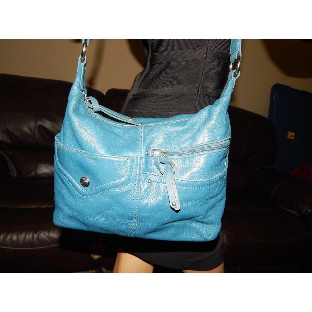 Stone Mountain Turquoise Leather Shoulder Handbag - Picture 2 of 8